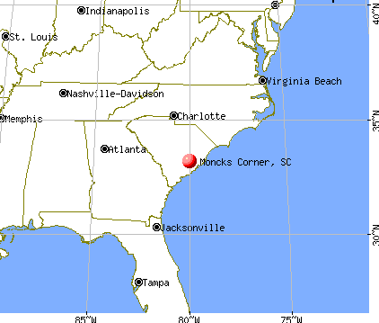 Moncks Corner, South Carolina map