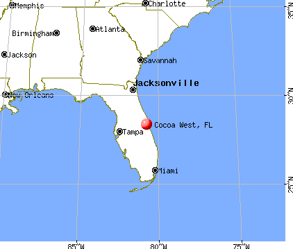 Cocoa West, Florida map