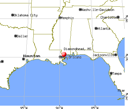 Diamondhead, Mississippi map