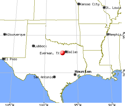 Everman, Texas map