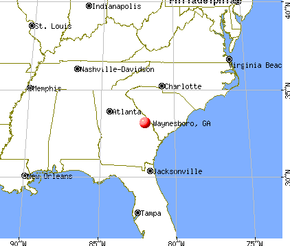 Waynesboro, Georgia map