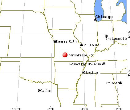 Marshfield, Missouri map
