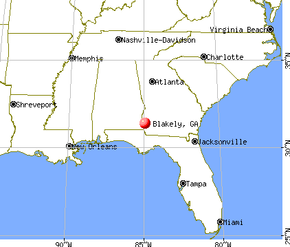 Blakely, Georgia map