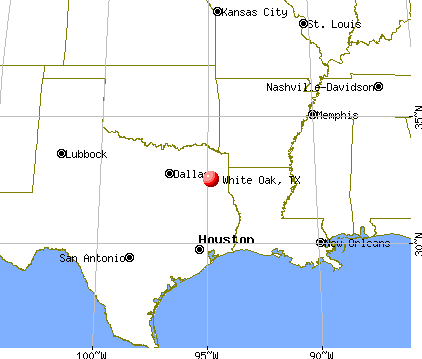 White Oak, Texas map