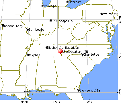 Sweetwater, Tennessee map