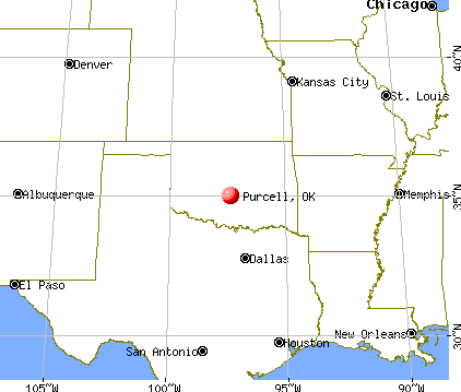 Purcell, Oklahoma map