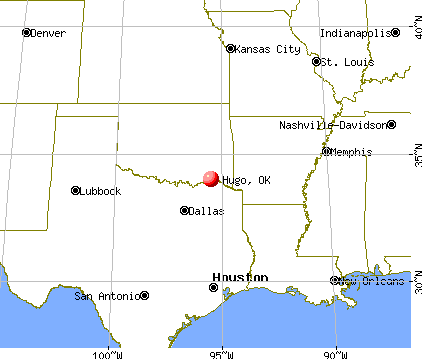 Hugo, Oklahoma map