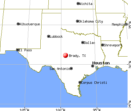 Brady, Texas map