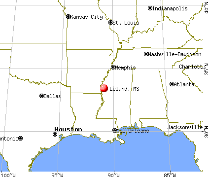 Leland, Mississippi map