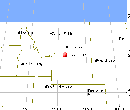 Powell, Wyoming map