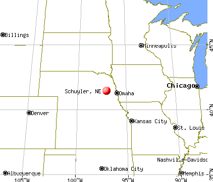 Schuyler, Nebraska map