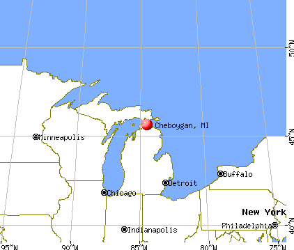 Cheboygan, Michigan map