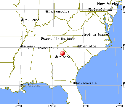 Commerce, Georgia map