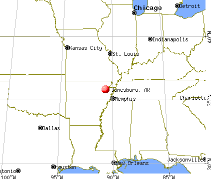 Jonesboro, Arkansas map