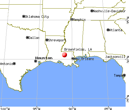 Brownfields, Louisiana map