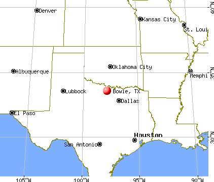 Bowie, Texas map
