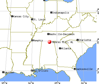 Moores Mill, Alabama map