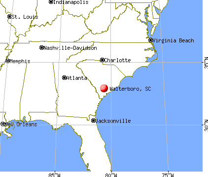 Walterboro, South Carolina map