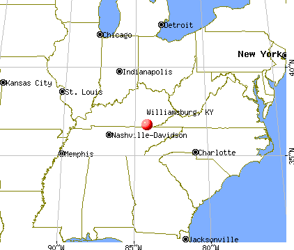 Williamsburg, Kentucky map
