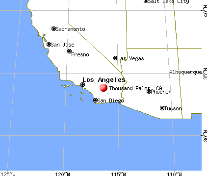 Thousand Palms, California map