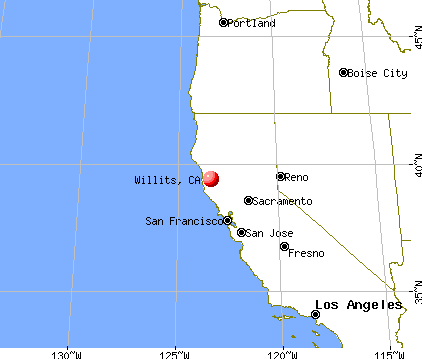 Willits, California map