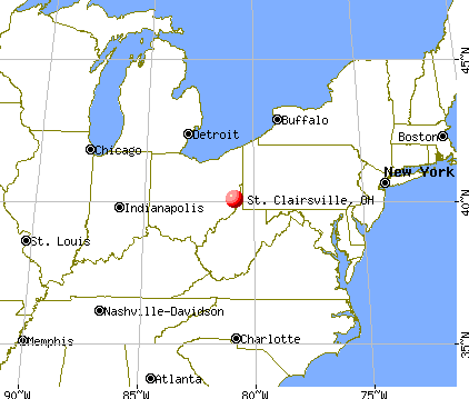 St. Clairsville, Ohio map