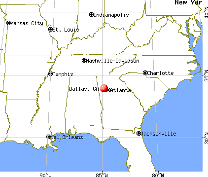 Dallas, Georgia map
