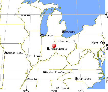 Winchester, Indiana map