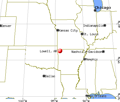 Lowell, Arkansas map