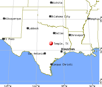 Temple, Texas map