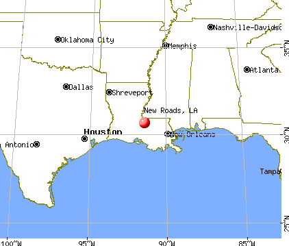 New Roads, Louisiana map