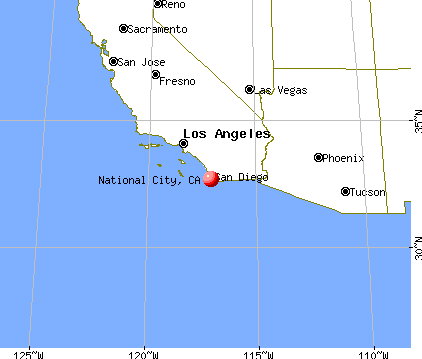 National City, California map