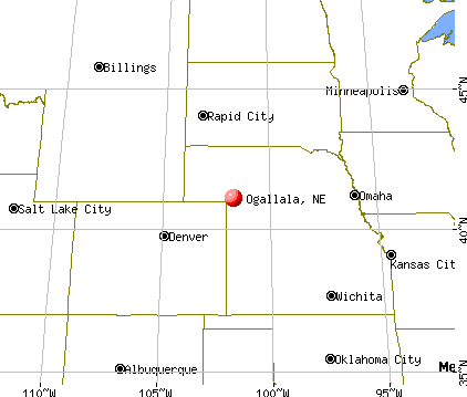 Ogallala, Nebraska map