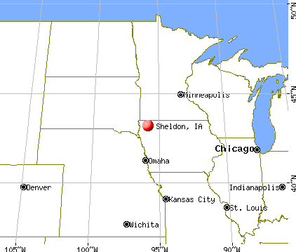 Sheldon, Iowa map