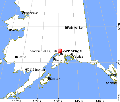 Meadow Lakes, Alaska map