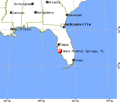Warm Mineral Springs, Florida map