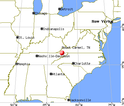 Mount Carmel, Tennessee map