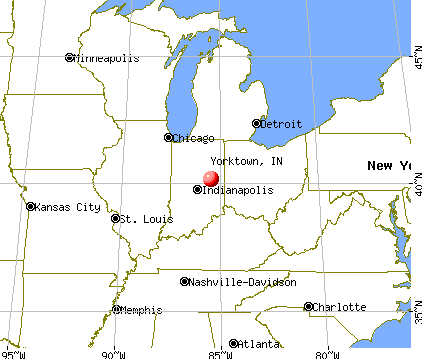 Yorktown, Indiana map