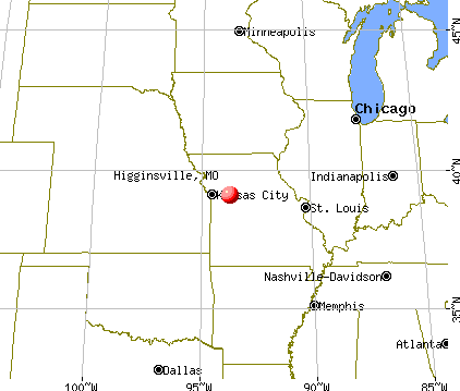 Higginsville, Missouri map