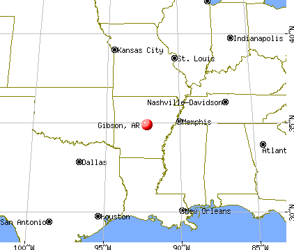 Gibson, Arkansas map