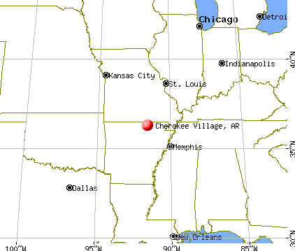 Cherokee Village, Arkansas map