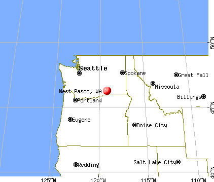 West Pasco, Washington map