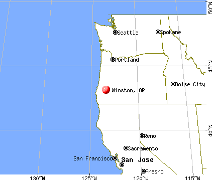 Winston, Oregon map