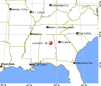 Lincoln, Alabama map
