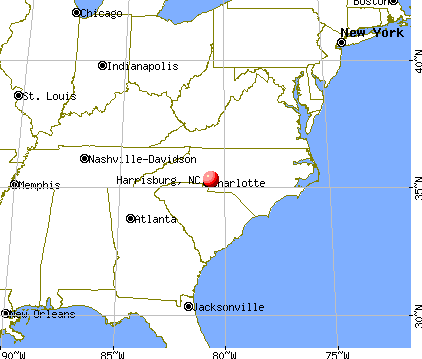 Harrisburg, North Carolina map