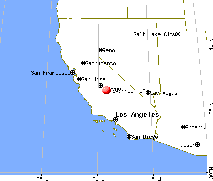 Ivanhoe, California map