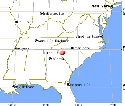 Belton, South Carolina map
