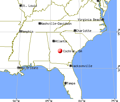 Cochran, Georgia map