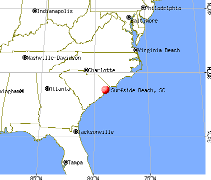 Surfside Beach, South Carolina map