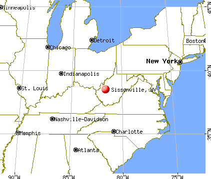 Sissonville, West Virginia map